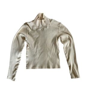 Big Bud Press Essential Turtleneck Crop - Off-White